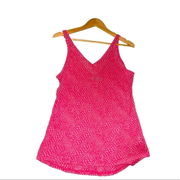 PrAna High Low Pink Sheer Barbiecore Tank Size Small - Picture 1 of 7